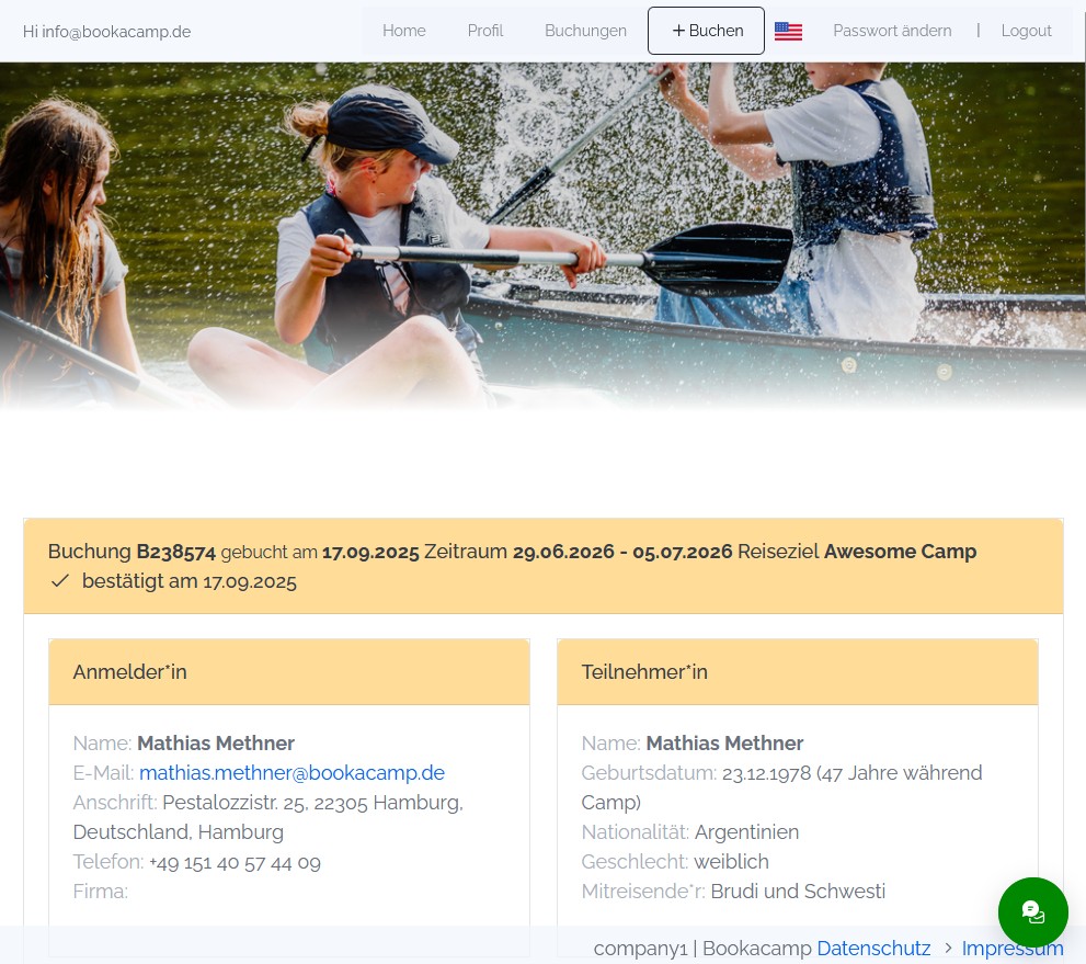 screenshot customer portal